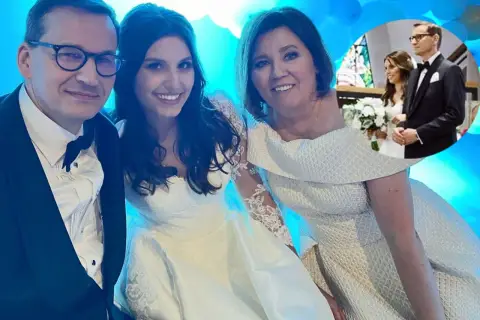Radość na ślubie córki Morawieckiego. Premier z żoną i panną młodą w białych sukniach.