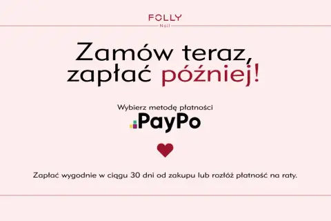 Zamów teraz, zapłać później z PayPo! Wybierz wygodną płatność w ciągu 30 dni lub na raty.