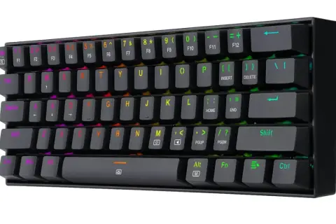 Kompaktowa klawiatura gamingowa z podświetleniem RGB, idealna do tworzenia własnego rankingu najlepszych sprzętów.