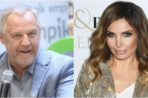 Mężczyzna z mikrofonem i kobieta w błyszczącej marynarce. Czy zastanawiasz się, ile zarabia aktor miesięcznie?