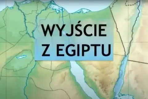 Mapa przedstawia szlak, którym Mojżesz wyprowadził ich z Egiptu.