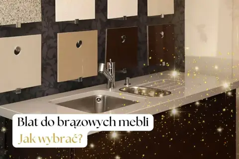 Próbki blatów kuchennych w różnych odcieniach beżu i brązu. Jak dobrać kolor blatu kuchennego do brązowych mebli?