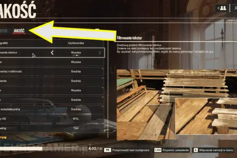 Ustawienia jakości w Far Cry 6: filtrowanie tekstur na "Wysoka". Sprawdź, czy Twój sprzęt spełnia wymagania gry.