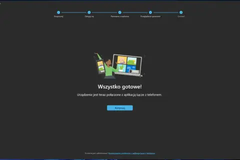 Ukończono parowanie urządzenia z aplikacją Łącze z telefonem w systemie Windows. Teraz możesz cieszyć się pełną integracją.