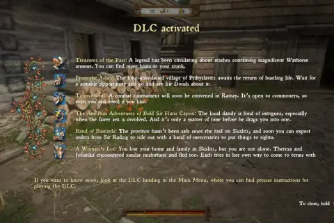 Aktywowano DLC! Poznaj historie "Skarby Przeszłości", "Z Popiołów", "Turniej", "Amory Sir Hansa Capona", "Bandę Bękartów" i "Los Kobiety".