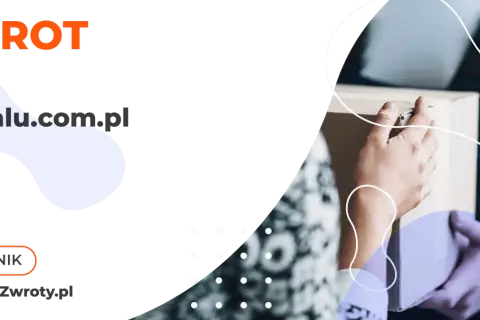 Zwrot do makalu.com.pl - wygodne zwroty. Dwie osoby przekazują sobie paczkę, symbolizując łatwy proces zwrotu.