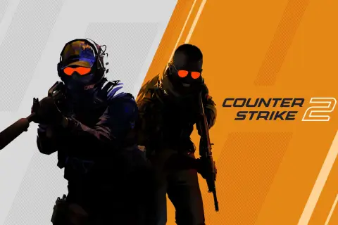 Dwóch graczy Counter-Strike 2 z bronią, gotowych do akcji. Poznaj komendy na bronie CS GO i zostań mistrzem!