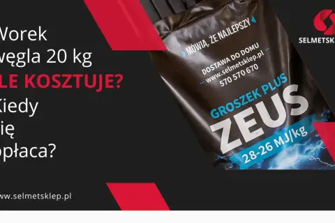 Worek węgla 20 kg - ile kosztuje i kiedy się opłaca? Groszek Plus Zeus.
