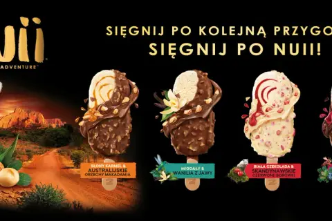 Nuii lody: koala w Australii, cztery smaki lodów: słony karmel, migdały z jawy, biała czekolada z borówkami, ciemna czekolada z jagodami.
