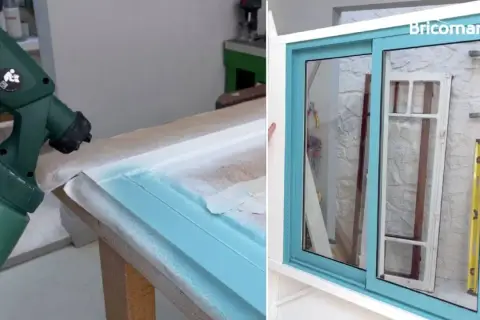 Pintar ventanas de aluminio con spray para un acabado perfecto. El antes y el después de renovar tu hogar.