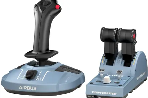 Manette de vol et manette des gaz Thrustmaster pour config flight simulator 2024.