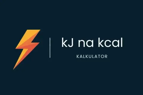 Pomarańczowa błyskawica obok napisu "kj na kcal kalkulator". Szybka konwersja jednostki ciepła.