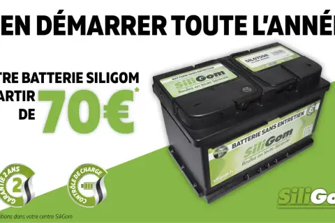 Batterie SiliGom sans entretien, idéale pour l'entretien de votre voiture. Profitez d'une garantie 2 ans et d'un contrôle de charge. Prix à partir de 70€.