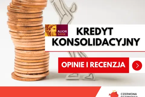 Stos monet i papierowa postać symbolizują trudności finansowe. Alior Bank kredyt konsolidacyjny może pomóc uporządkować finanse.
