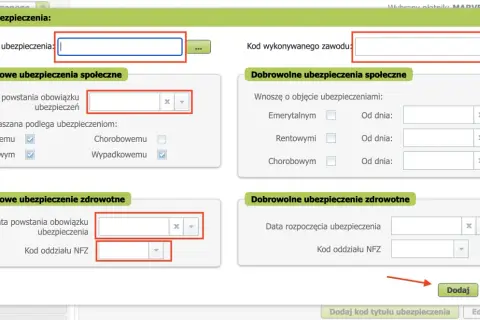 Formularz do wpisania kodu tytułu ubezpieczenia. Zastanawiasz się, zus zua co to jest? Tu wpiszesz potrzebne dane.