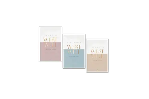 Drei Buchcover von Lena Kiefer mit dem Titel "Westwell" in verschiedenen Farben und Untertiteln.