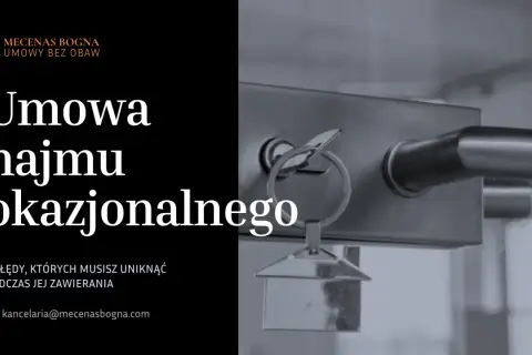 Wypowiedzenie umowy najmu okazjonalnego przez wynajmującego. Klucz do drzwi i tekst o błędach przy zawieraniu umowy.