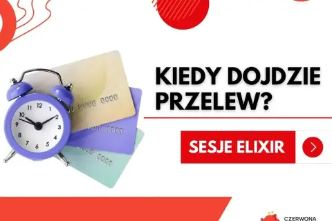 Budzik i karty płatnicze symbolizują pytanie: "Kiedy dojdzie przelew?". Kliknij "Sesje Elixir", by dowiedzieć się więcej.
