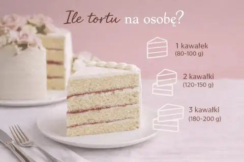 Ile tortu na osobę? Wskazówki dotyczące porcji tortu weselnego na 100 osób.