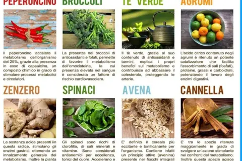 Peperoncino, zenzero e cannella: cibi che aiutano il metabolismo lento. Scopri cosa fare per stimolare il tuo corpo.