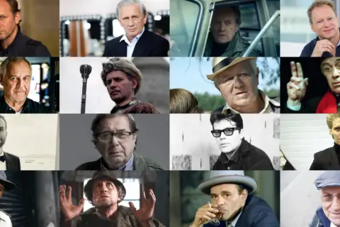 Kolaż portretów znanych polskich aktorów. Wśród nich m.in. Daniel Olbrychski, Jerzy Stuhr, Janusz Gajos.