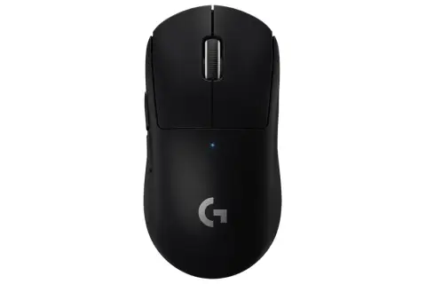 Czarna, ergonomiczna myszka gamingowa z logo G. Idealna do gier, zapewnia precyzję i komfort.