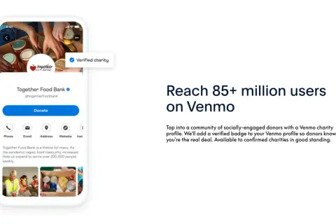 Together Food Bank's verified charity profile on Venmo, ready to receive donations from millions.