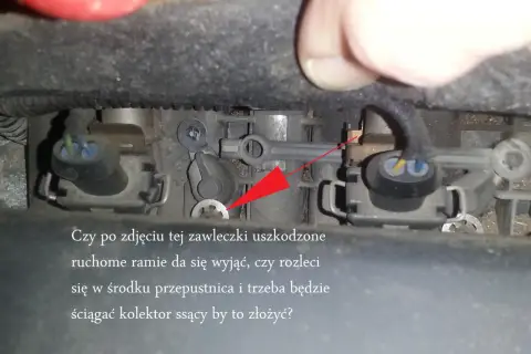 Naprawa przepustnicy w Oplu z błędem DTC P0500. Czy po zdjęciu zawleczki ramie da się wyjąć, czy rozleci się w środku?