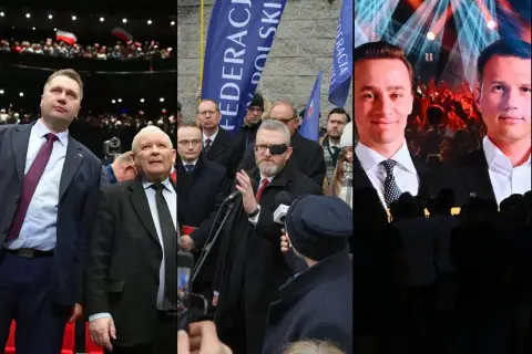 Prawda o rzekomym "pakcie o nieagresji" między Konfederacją a prezydentem Nawrockim. Politycy na wiecach i ekranach.