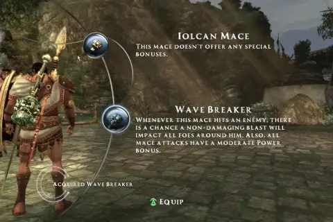 Wojownik z gry "Rise of the Argonauts" wyposażony w maczugę "Wave Breaker", która przy uderzeniu może ogłuszyć pobliskich wrogów.
