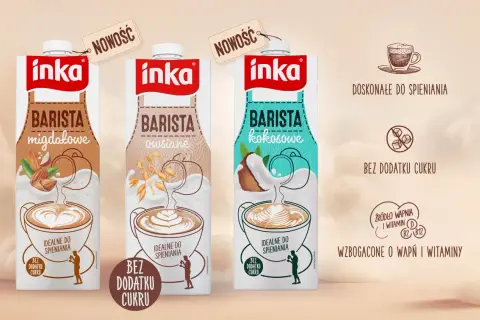 Nowości Inka Barista: migdałowe, owsiane, kokosowe. Idealne do spieniania, bez dodatku cukru. Odkryj nowe smaki kawy Inka!