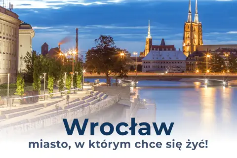 Wrocław, miasto w województwie dolnośląskim, nocą nad Odrą.
