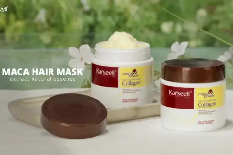 Karseell Maca Hair Mask z kolagenem, naturalny ekstrakt dla zdrowych włosów.