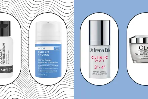 Rutina antiedad con cremas con péptidos: The Inkey List, Paula's Choice, Dr. Irena Eris y Olay Regenerist.