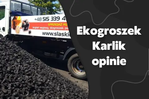 Który ekogroszek z PGG jest najlepszy? Opinie o ekogroszku Karlik. Ciężarówka z węglem i stos ekogroszku.