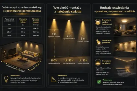 Wybierz odpowiednie ile lumenów do łazienki, uwzględniając powierzchnię i wysokość montażu. Poradnik pokazuje, jak dobrać oświetlenie.