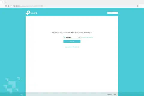 Strona logowania do routera TP-Link C6U MU-MIMO Wi-Fi. Wpisz hasło, aby się zalogować.