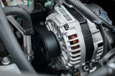Silnikowy alternator z paskiem. Czy można jeździć z zepsutym alternatorem? Bez niego auto szybko stanie.