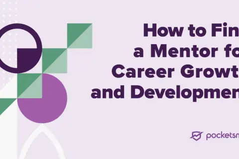 Learn how to find a career mentor for your growth and development. This graphic features abstract shapes and the title "How to Find a Mentor for Career Growth and Development.