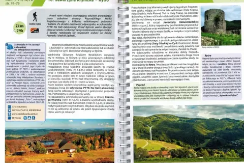 Widok na dolinę Popradu i Beskid Sądecki z wiatrakiem, fragment czerwonego szlaku beskidzkiego.