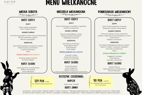 Nowoczesne potrawy wielkanocne: menu na Wielką Sobotę, Niedzielę i Poniedziałek Wielkanocny z bogatym wyborem zup, dań głównych, dodatków i deserów.