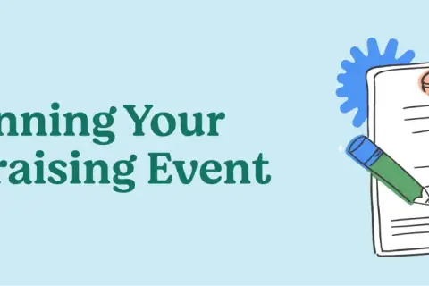 Planning Your Fundraising Event: A checklist on a clipboard with a pencil and checkmarks.