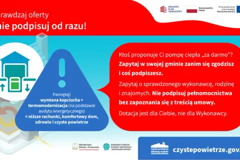 Sprawdzaj oferty i nie podpisuj od razu! Pamiętaj o dofinansowanie na ocieplenie domu. Zapytaj o pompę ciepła w gminie, zanim podpiszesz umowę.