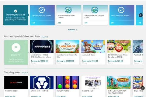 Gry do zarabiania pieniędzy: graj w Monopoly, Animals & Coins, Klondike i inne gry, aby zdobywać punkty SB.