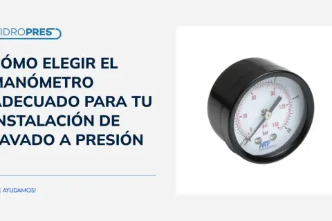 Manómetro de presión con escala en bar y psi, ideal para tu instalación de lavado a presión.