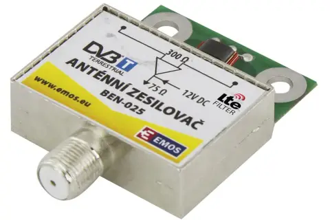 Wzmacniacz antenowy DVB-T z filtrem LTE. Sprawdź, jak działa ten wzmacniacz antenowy, zasilany 12V DC.