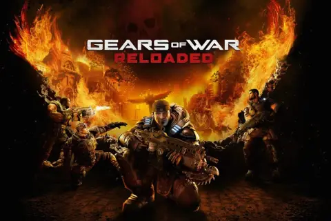 Żołnierze Gears of War walczą na tle płonącego miasta. Wyobraź sobie tę epicką strzelankę na PS5!