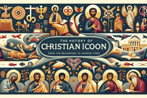 Historia chrześcijańskiego **icon**u od początków do czasów współczesnych. Wizerunki świętych, ryby i symbole wiary.