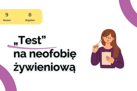 Test" na neofobię żywieniową. Kobieta z notatnikiem i długopisem zastanawia się nad pytaniami.