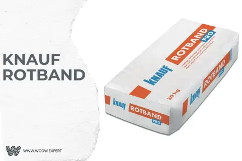 Torba z gipsem budowlanym Knauf Rotband PRO, 30 kg. Idealny do wygładzania ścian, zarówno Rotband, jak i Goldband to produkty Knauf.